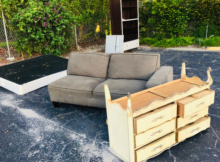 old couch and furniture for removal